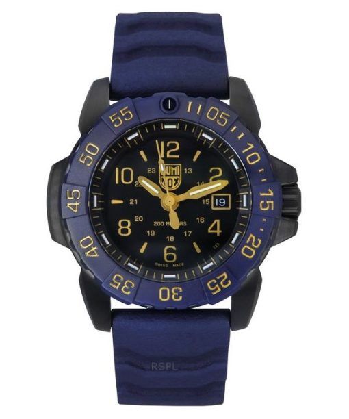 Montre de plongée à quartz Luminox Navy SEAL Foundation Back To The Blue avec cadran noir XS.3255.CB.NSF 200M pour homme