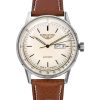 Montre Bauhaus Aviation pour homme avec bracelet en cuir et cadran beige, automatique 23665 100M