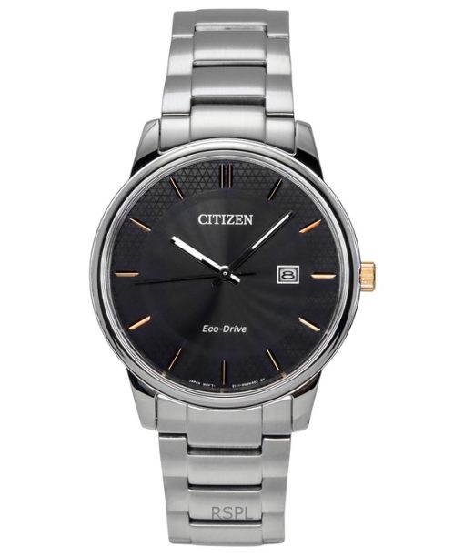 Montre Citizen Eco-Drive en acier inoxydable avec cadran noir BM6977-70E pour homme