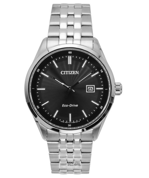 Montre homme Citizen Eco-Drive en acier inoxydable avec cadran noir BM7560-59E 100M