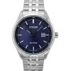 Montre Citizen Eco-Drive en acier inoxydable avec cadran bleu BM7560-59L 100M pour homme