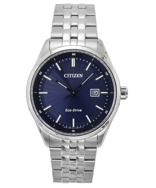 Montre Citizen Eco-Drive en acier inoxydable avec cadran bleu BM7560-59L 100M pour homme