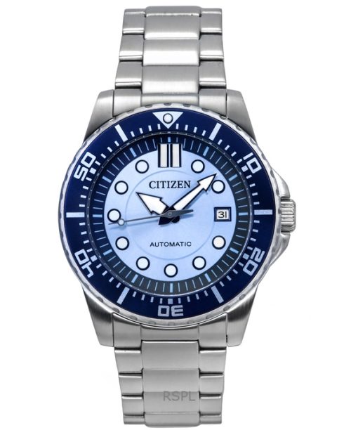 Montre homme Citizen édition limitée en acier inoxydable avec cadran bleu automatique NJ0178-81M 100M