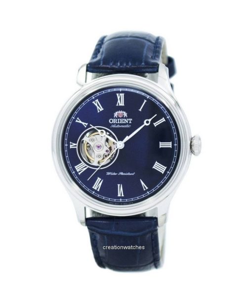 Montre Homme Orient Envoy Reconditionnée Bracelet Cuir Bleu Cadran Bleu Ouvert Cœur Automatique FAG00004D0