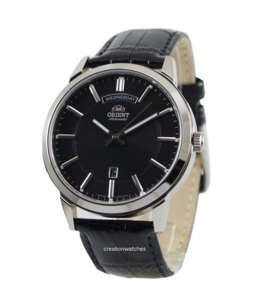 Montre homme Orient Classic avec bracelet en cuir et cadran noir, automatique, FEV0U003B, remise à neuf