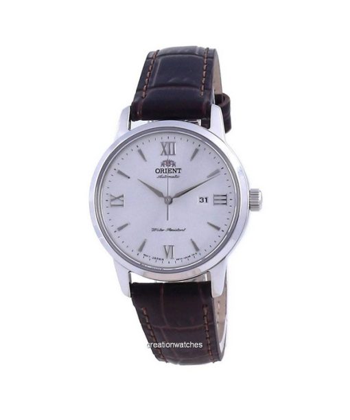 Montre pour femme Orient Contemporary avec bracelet en cuir et cadran blanc automatique RA-NR2005S10B remise à neuf