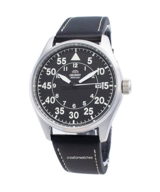 Montre homme Orient Pilot Flight bracelet en cuir cadran noir RA-AC0H03B10B automatique 100M remise à neuf