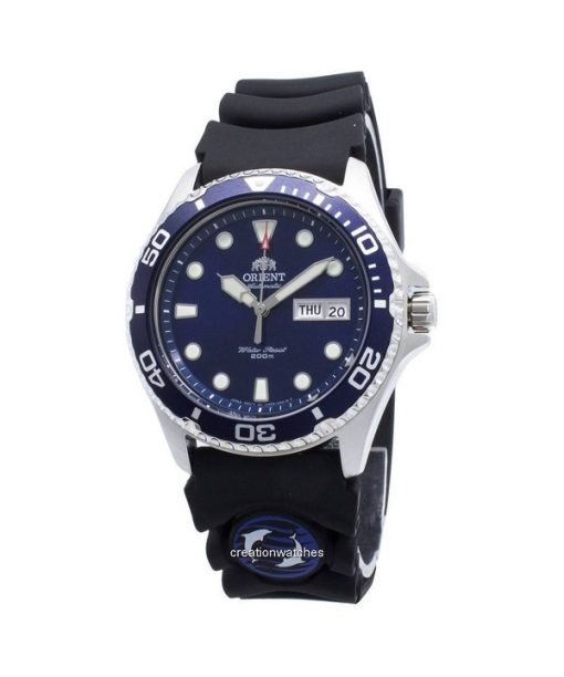 Montre homme Orient Ray II bracelet en caoutchouc cadran bleu automatique FAA02008D9 200M remise à neuf