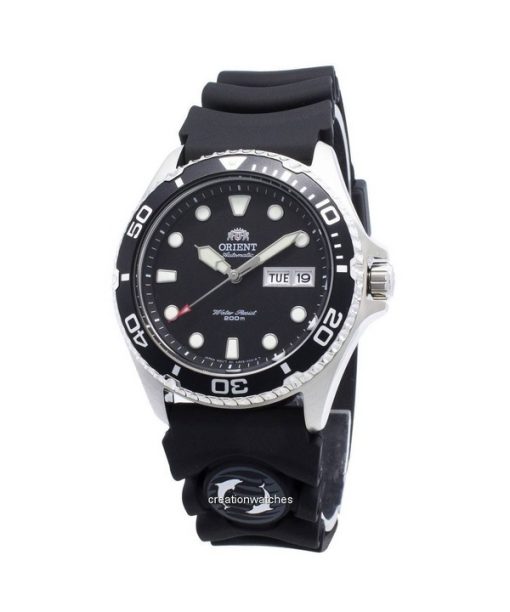 Montre homme Orient Ray II bracelet en caoutchouc cadran noir automatique FAA02007B9 200M reconditionnée