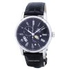 Montre homme Orient Sun And Moon avec bracelet en cuir et cadran noir SAK00004B automatique reconditionnée