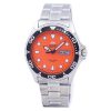 Montre homme Orient Ray Raven II en acier inoxydable avec cadran orange automatique FAA02006M9 200M remise à neuf