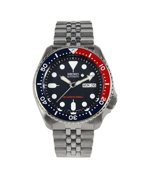 Montre de plongée automatique Seiko Jubilee en acier inoxydable avec cadran bleu foncé SKX009K2 200M pour homme remise à neuf