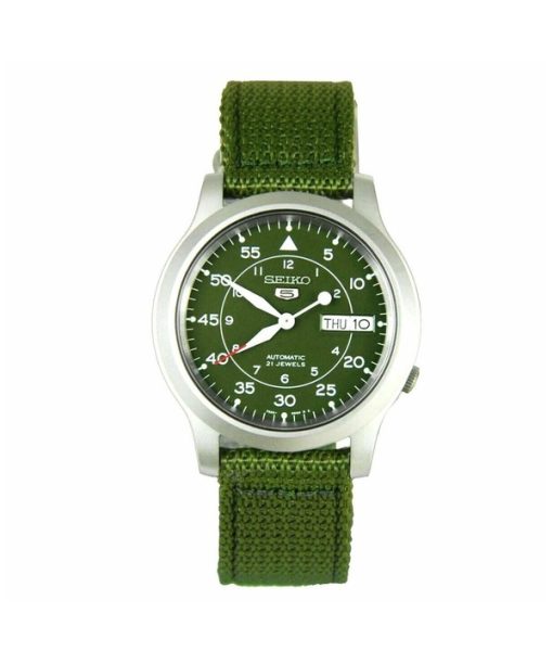 Montre homme Seiko 5 militaire en nylon avec cadran vert automatique SNK805K2 remise à neuf