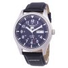 Montre homme Seiko 5 Sports bracelet cuir cadran bleu automatique SNZG11K1-var-LS10 100M remise à neuf